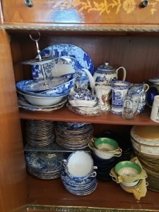 A small sample of my china habit, Royal Crown Derby 'blue Mikado'.