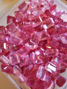 1950s pink Austrian crystal